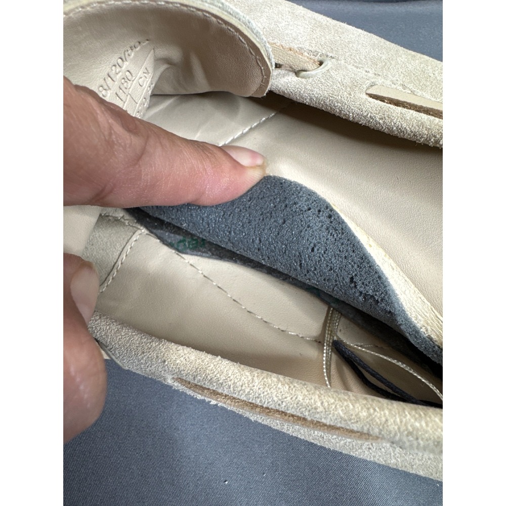 Zara Mens Suede Driving Loafers Sand Beige Leather Tie Slip On Shoes 42 - Picture 11 of 15